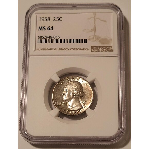 1958 Washington Quarter MS64 NGC Toning - Picture 1 of 4